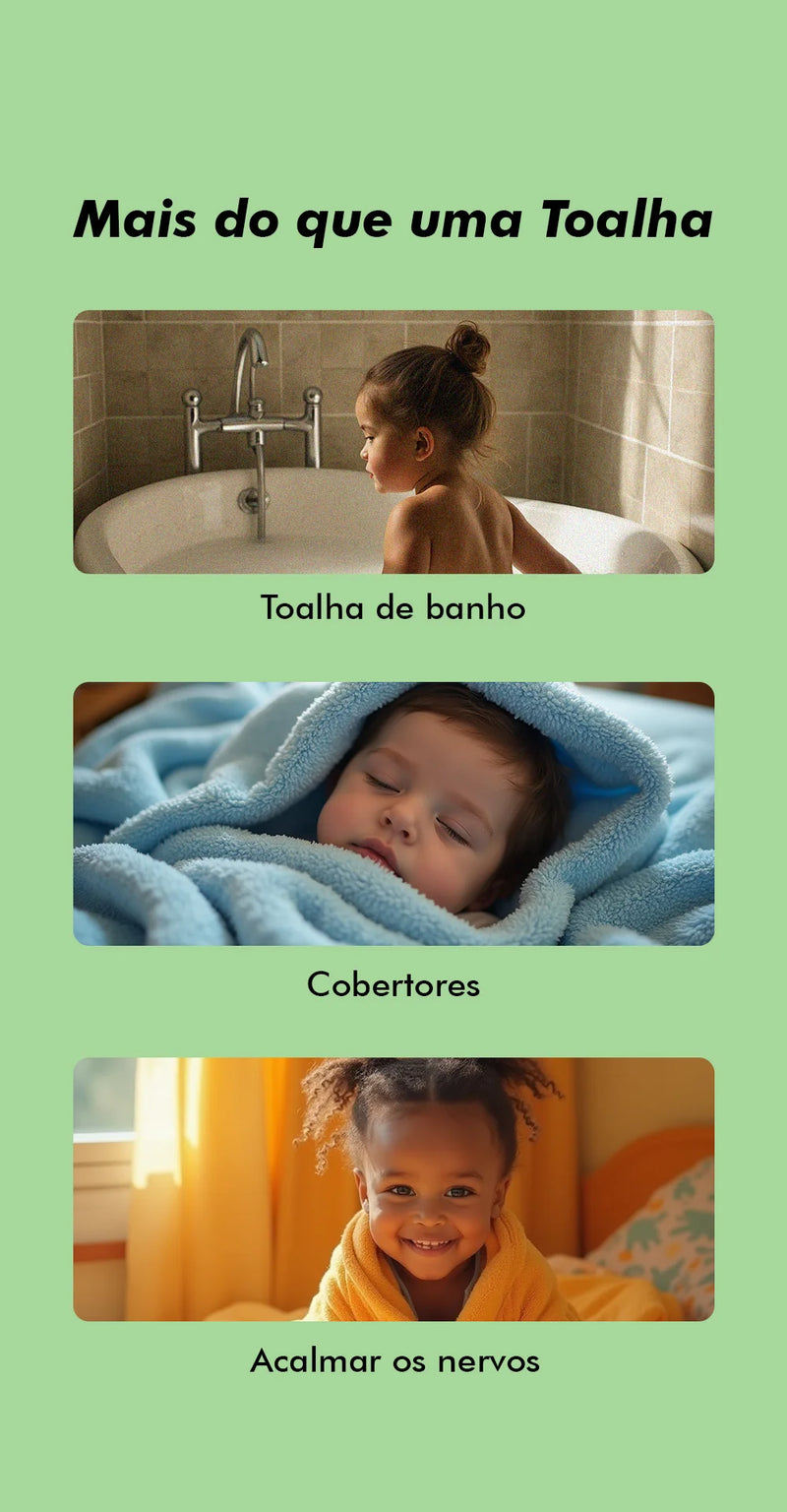 Toalha de banho bebê felpuda capuz infantil recém nascido com orelhinha menino e menina --RISOVIT FTB0631