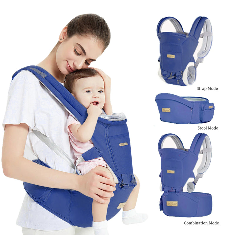 Canguru ergonômico para carregar bebê com pano de sombra 3 em 1,0-3 meses, suporta mais de 10 kg