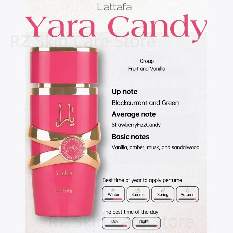 Yara asad 100ml perfume hombre feminino almíscar baunilha colônia masculino de mujer conjuntos de fragrâncias doces lattafa khamrah perfumes originais