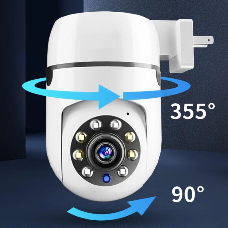 Câmera câmera de rede WiFi 1080P hd áudio bidirecional visão noturna soquete tipo câmera sem perfuração