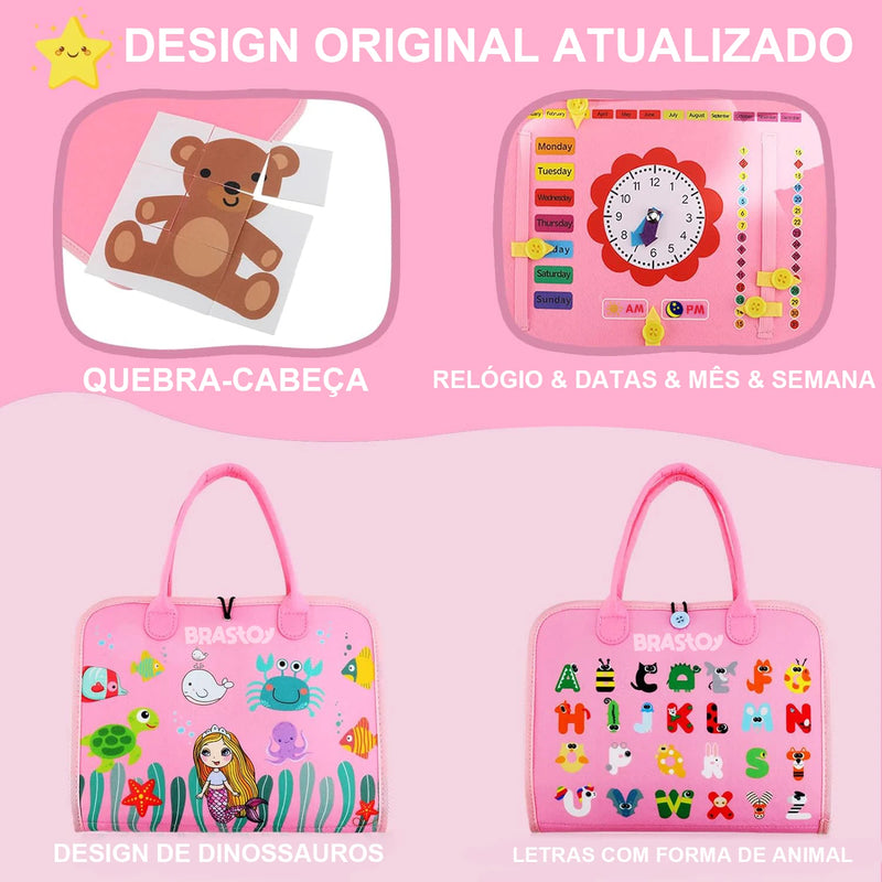 Toddler Busy Board Montessori atividades de aprendizagem pré-escolar com habilidades
