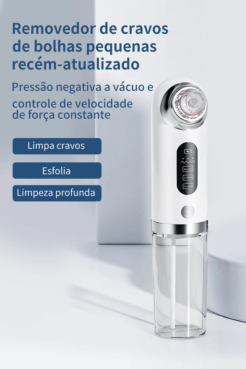 Removedor elétrico de cravos, remoção de espinhas, acne, sucção a vácuo, limpador de poros, limpeza facial