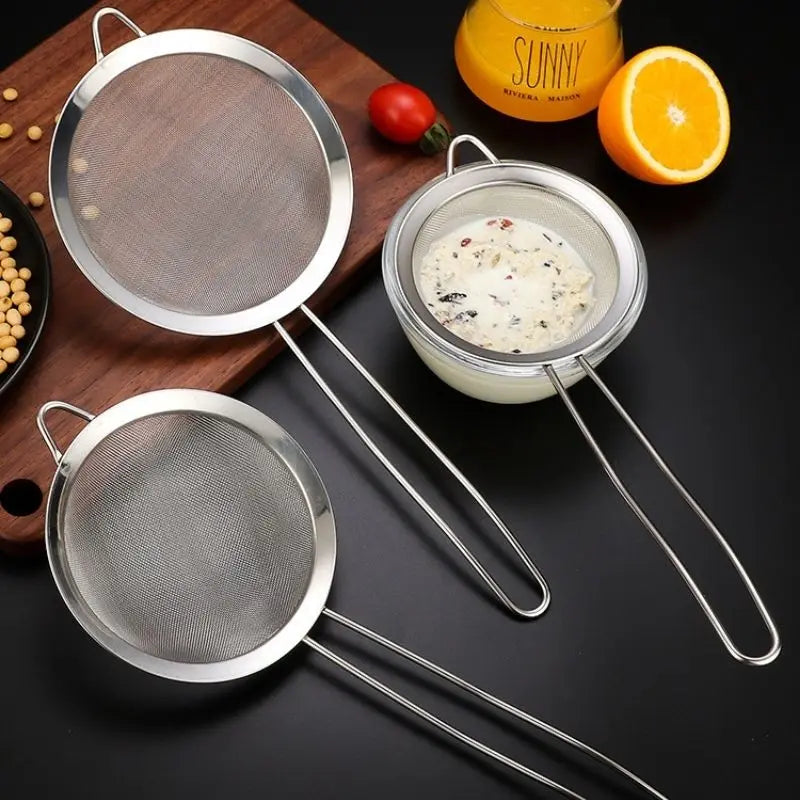 Natal Kit 3 Peneira coador em Inox para cozinha 3 tamanhos