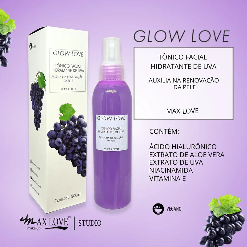 Kit Completo 5 Itens Linha Glow Love Uva Max Love
