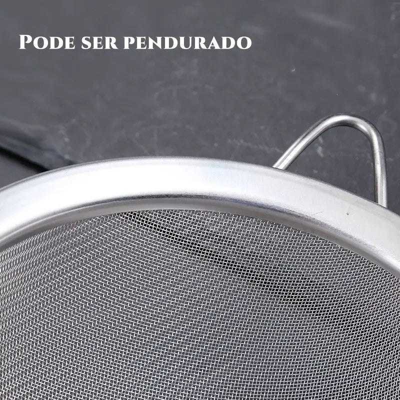 Natal Kit 3 Peneira coador em Inox para cozinha 3 tamanhos