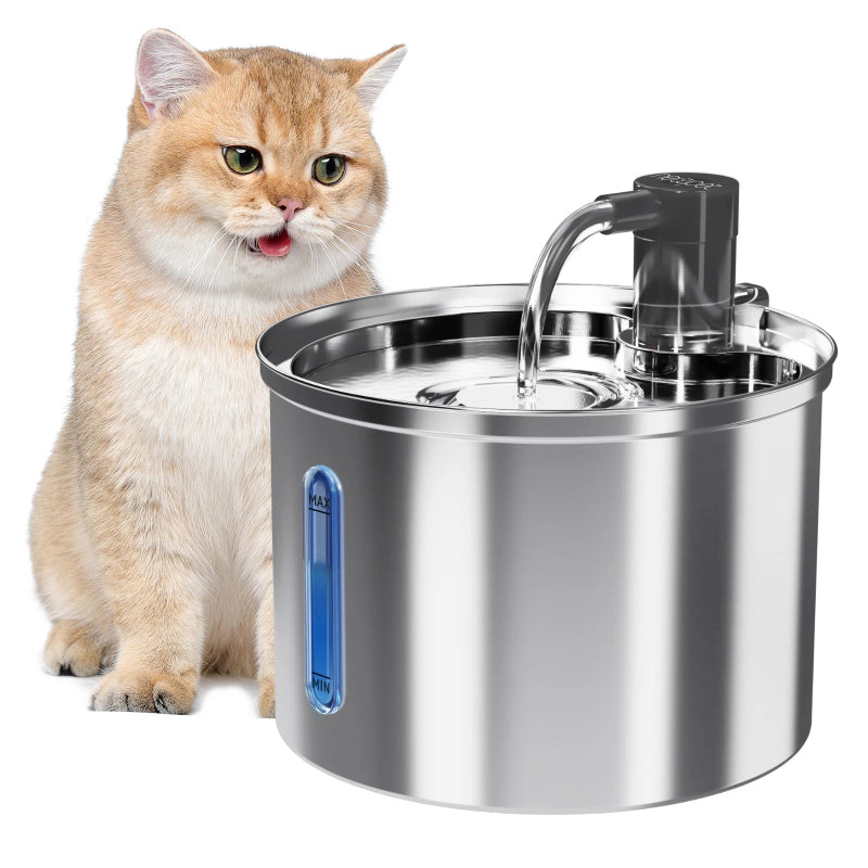Newpet 3L Aço inoxidável bebedouro automático para gatos e cães bebedouro pet dispensador de água acessório
