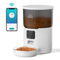 Alimentador de temporização para gatos 4L, aplicativo inteligente, alimentador de cães e gatos, aço inoxidável, alimentação remota, dispensador automático, para animais de estimação