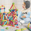 Magnética Blocos De Construção Magnético 68PCS Conjunto De ímã Bola Varas Haste Montessori Brinquedos Educativos Para Crianças