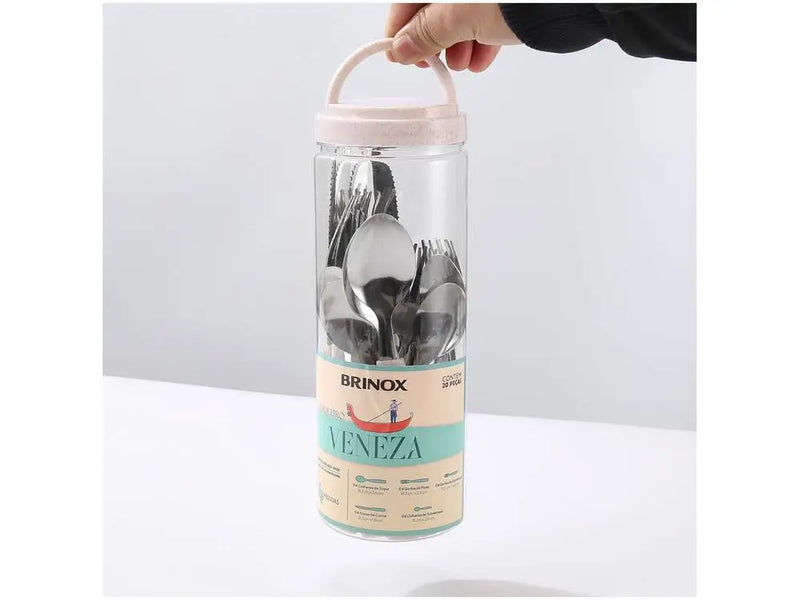 Jogo de talheres Veneza Brinox em aço inoxidável 20 peças