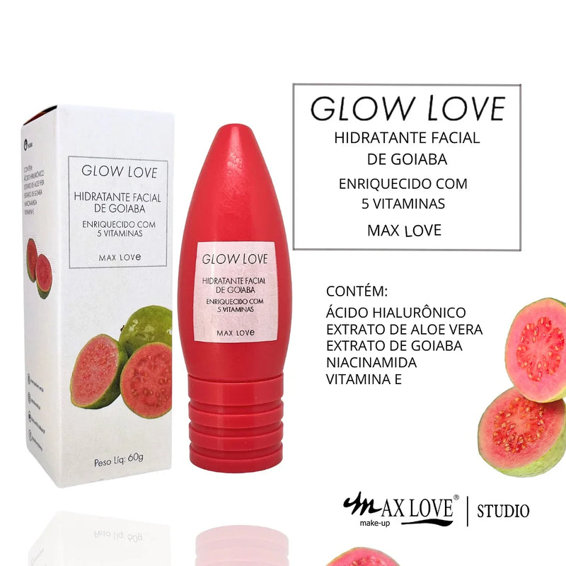 Kit completo 5 itens linha Glow Love goiaba Max Love