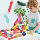 Magnética Blocos De Construção Magnético 68PCS Conjunto De ímã Bola Varas Haste Montessori Brinquedos Educativos Para Crianças