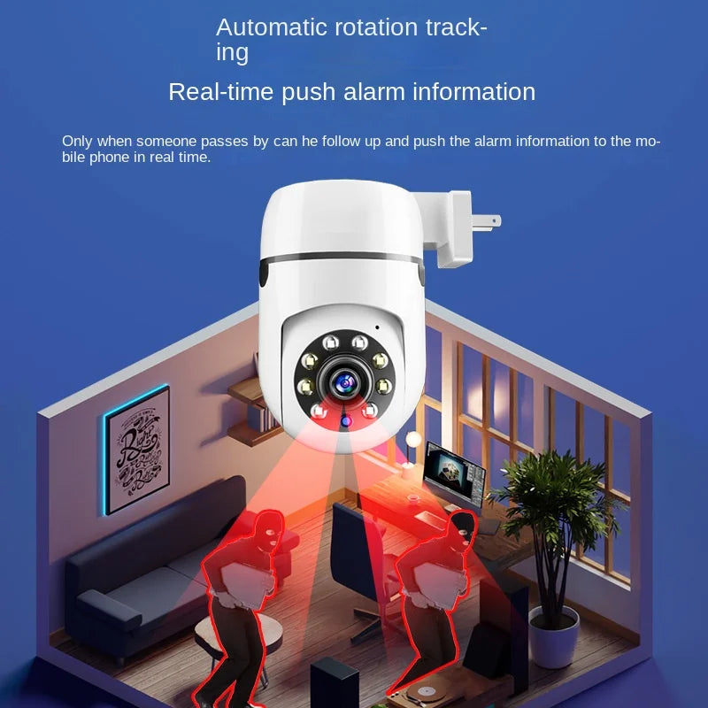 Câmera câmera de rede WiFi 1080P hd áudio bidirecional visão noturna soquete tipo câmera sem perfuração