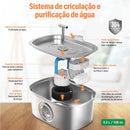 Fonte para gatos e cães com filtro dispensador de água Inox 304, bebedouro automático Newpet