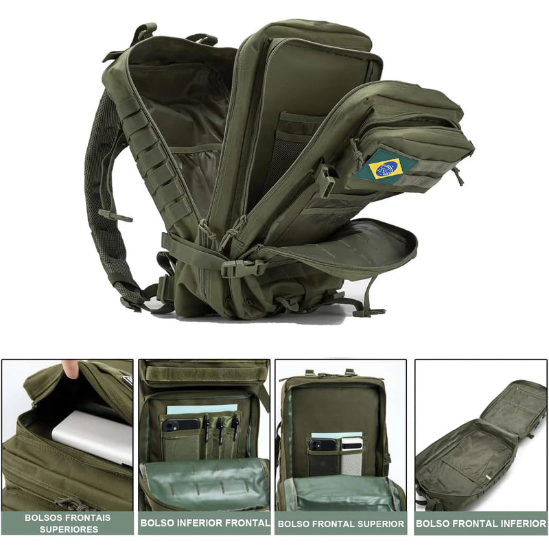 Mochila tática militar assalt reforçada impermeável grande