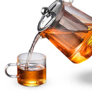Conjunto Bule Chaleira Infusora de Vidro 950ML com 4 Xícaras Glass Tea Pot