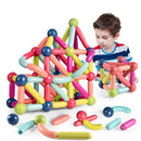 Magnética Blocos De Construção Magnético 68PCS Conjunto De ímã Bola Varas Haste Montessori Brinquedos Educativos Para Crianças