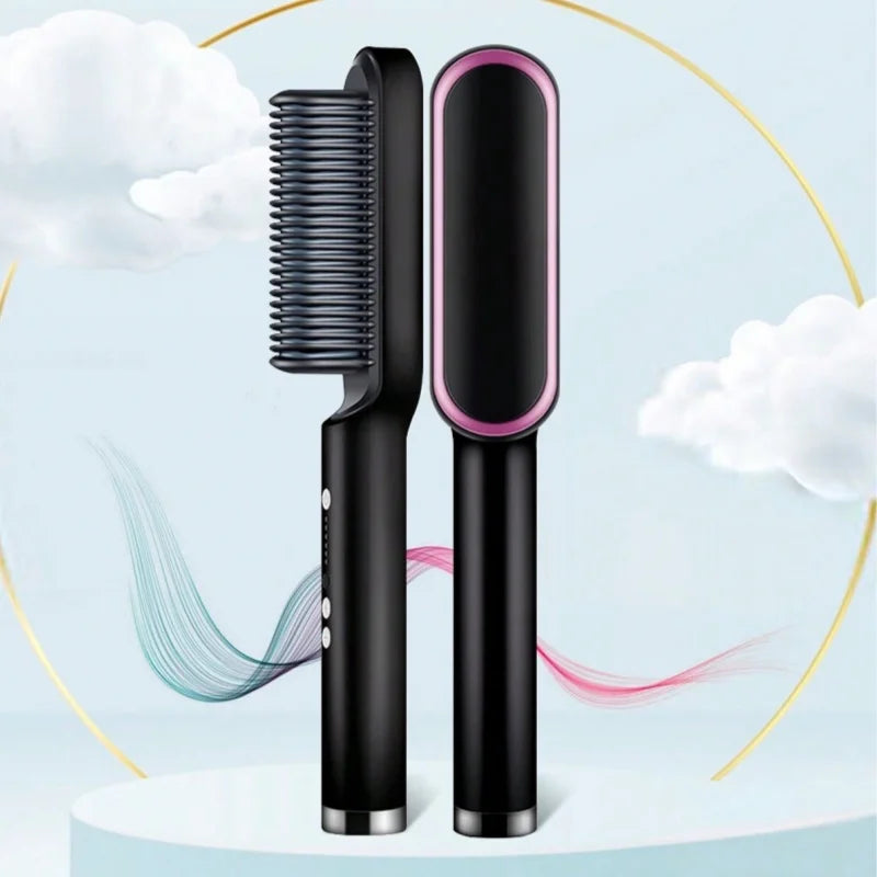 Brasil 2 em 1 profissional multifuncional aquecimento rápido pente para cabelo cacheado conjunto “Alisador" de cabelo.