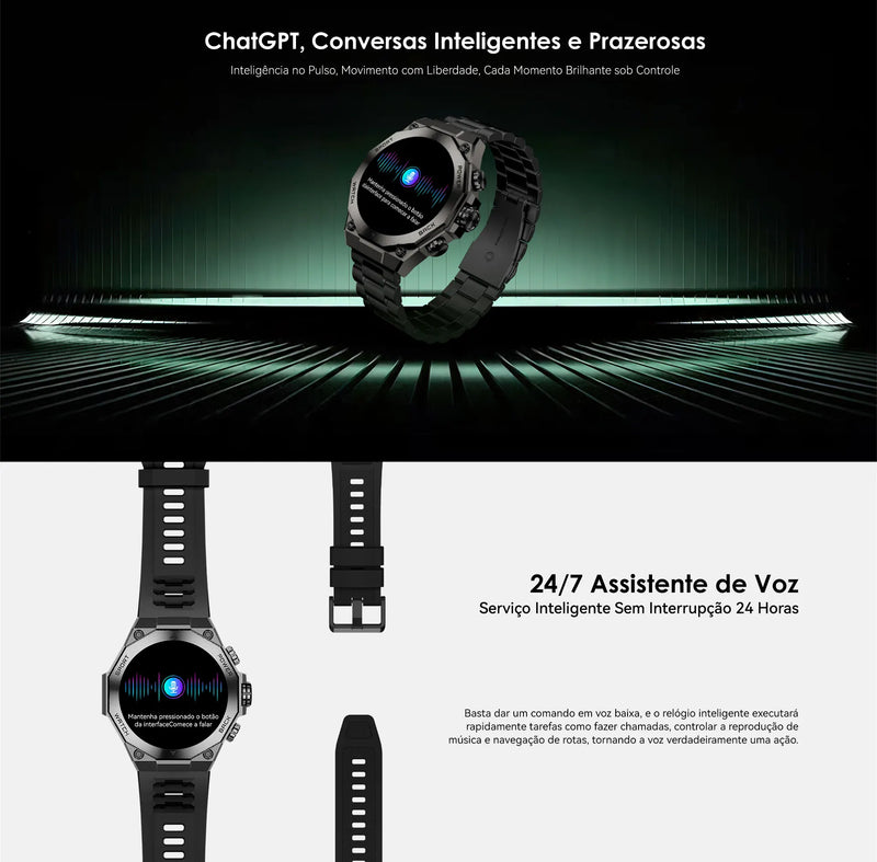 Relogio Smartwatch AURAFIT Am18 masculino a prova dágua ip67