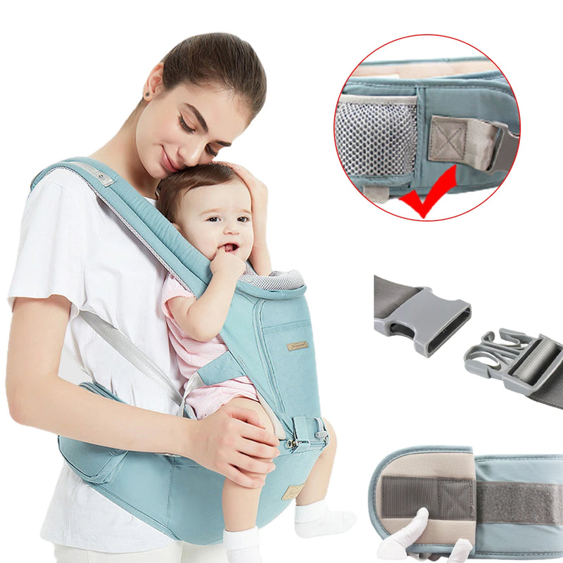 Canguru ergonômico para carregar bebê com pano de sombra 3 em 1,0-3 meses, suporta mais de 10 kg