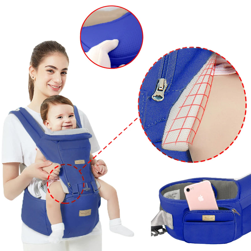 Canguru ergonômico para carregar bebê com pano de sombra 3 em 1,0-3 meses, suporta mais de 10 kg
