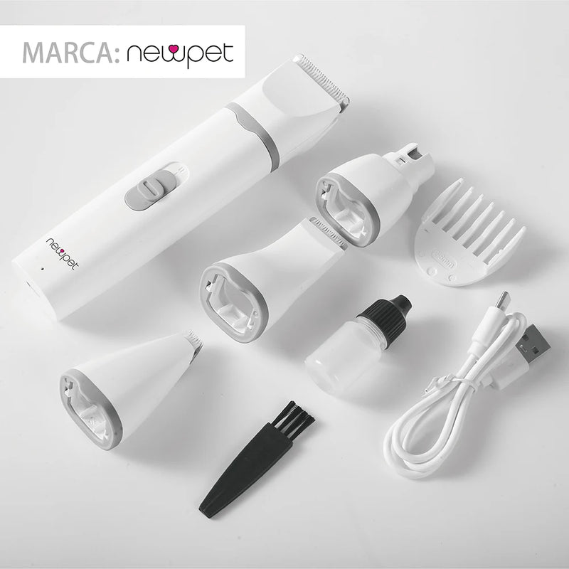Newpet 4 em 1 Máquina de tosa elétrica profissional pet cachorro gato - bivolt.