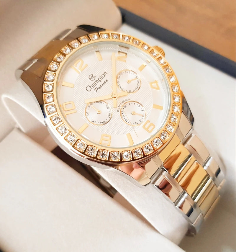 Relógio feminino de luxo original Big Champion à prova d'água e totalmente funcional