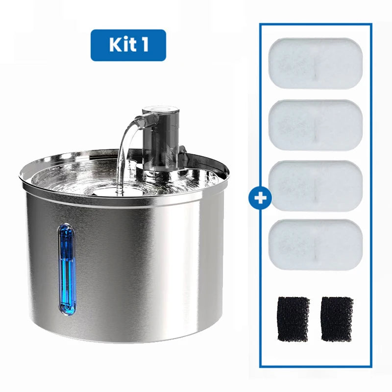 Newpet 3L Aço inoxidável bebedouro automático para gatos e cães bebedouro pet dispensador de água acessório