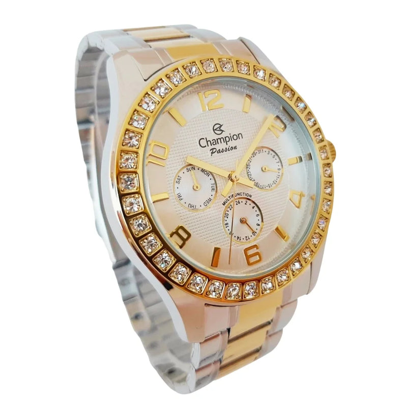 Relógio feminino de luxo original Big Champion à prova d'água e totalmente funcional