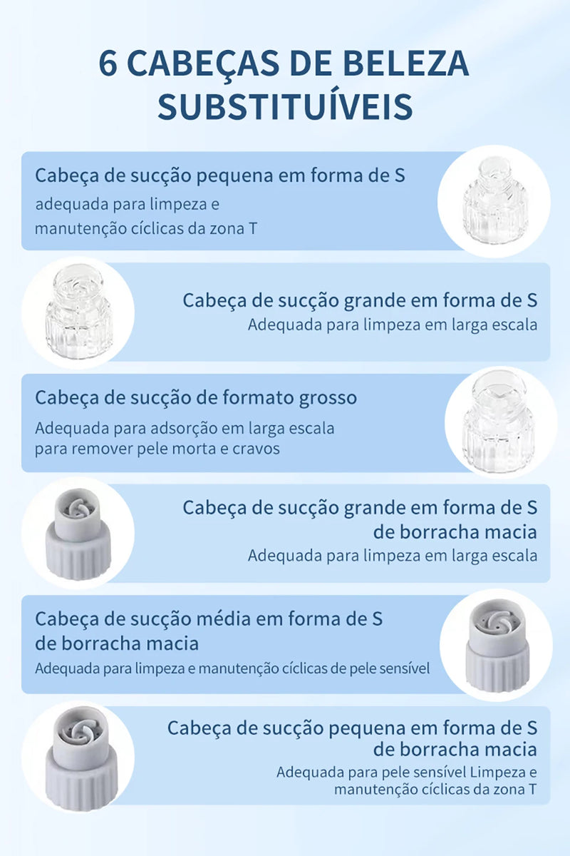 Removedor elétrico de cravos, remoção de espinhas, acne, sucção a vácuo, limpador de poros, limpeza facial