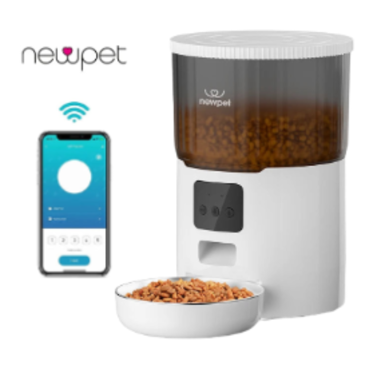 Alimentador de temporização para gatos 4L, aplicativo inteligente, alimentador de cães e gatos, aço inoxidável, alimentação remota, dispensador automático, para animais de estimação
