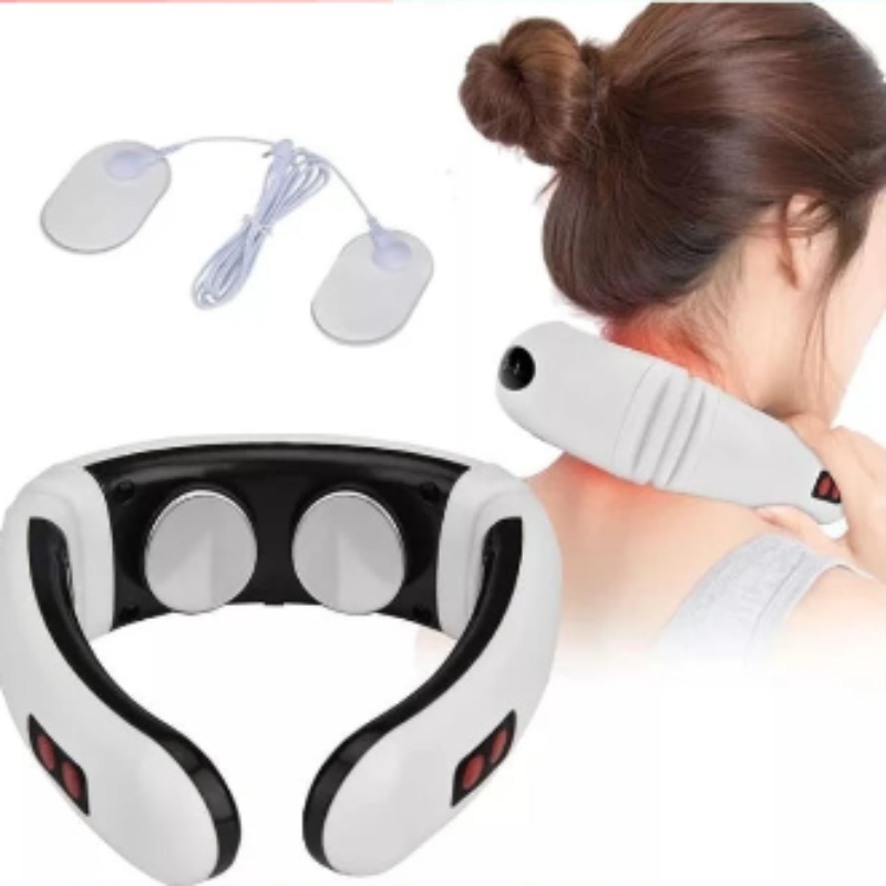 Massageador elétrico pescoço fisioterapia pulso elétricos alivia dores efeito magnetico