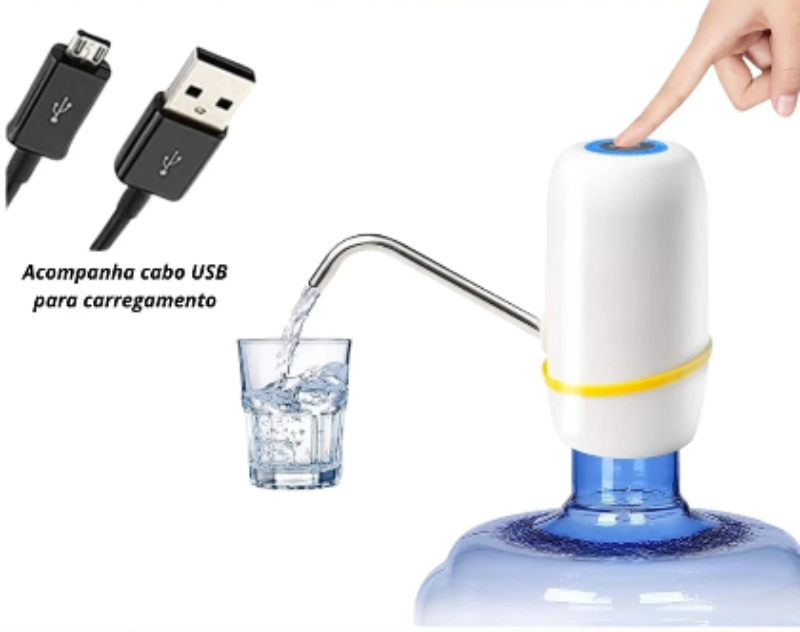 Bomba elétrica de galão recarregável universal bebedouro com carregamento USB para galão garrafão de água