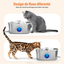 Fonte para gatos e cães com filtro dispensador de água Inox 304, bebedouro automático Newpet