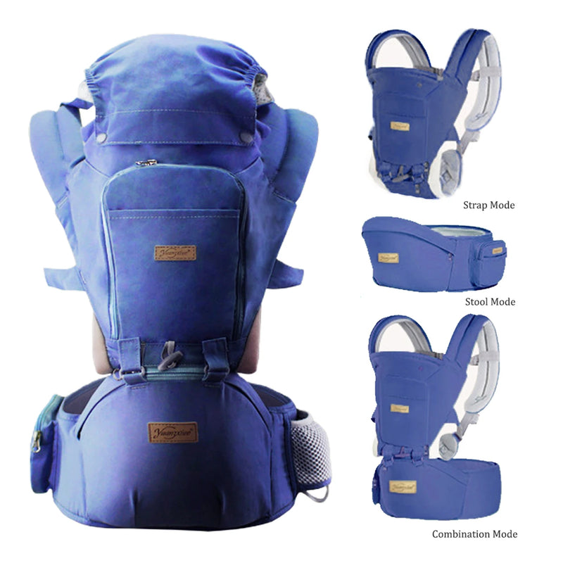 Canguru ergonômico para carregar bebê com pano de sombra 3 em 1,0-3 meses, suporta mais de 10 kg
