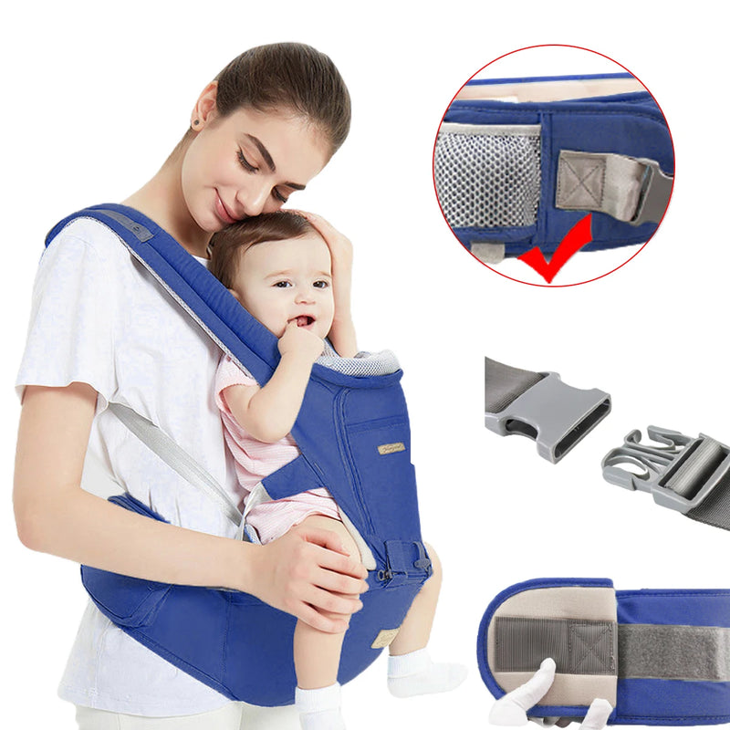 Canguru ergonômico para carregar bebê com pano de sombra 3 em 1,0-3 meses, suporta mais de 10 kg