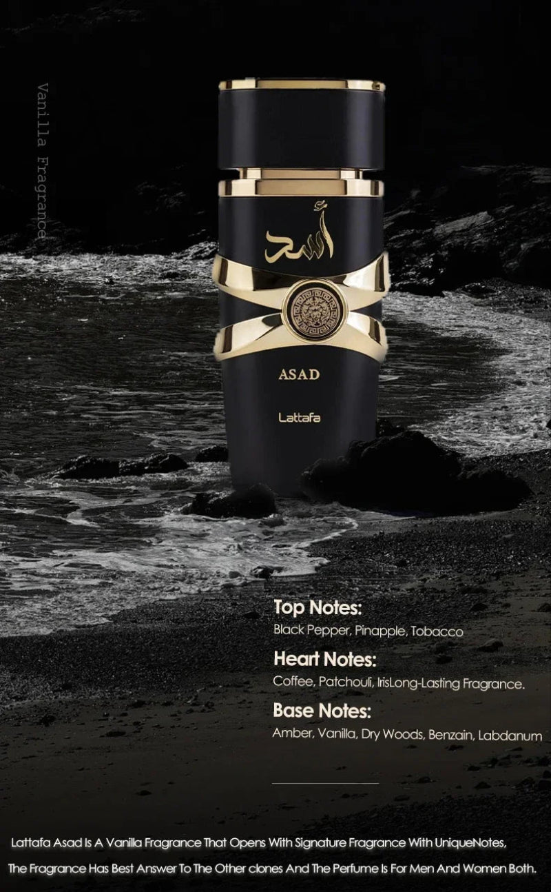 100ml Original masculino eau de toilette spray longa duração fragrância asad alta qualidade unisex perfume arabe feromônio&nbsp;