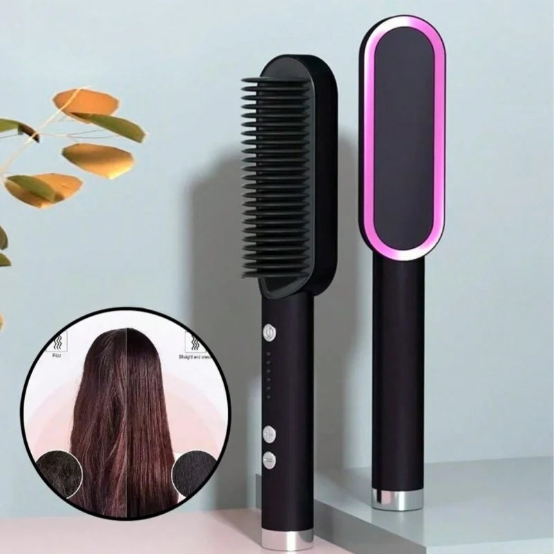 Brasil 2 em 1 profissional multifuncional aquecimento rápido pente para cabelo cacheado conjunto “Alisador" de cabelo.