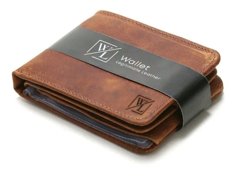 Carteira Masculina Couro Vintage Executiva Luxo Completa na Caixa
