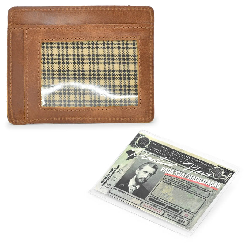 Carteira Masculina Couro Bovino Porta Cartão Slim display p/habilitar Promoção